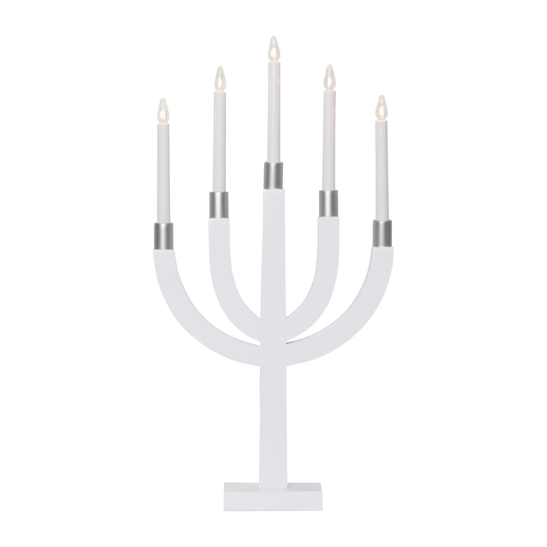 Świecznik adwentowy Elias, Biały-srebro Star Trading