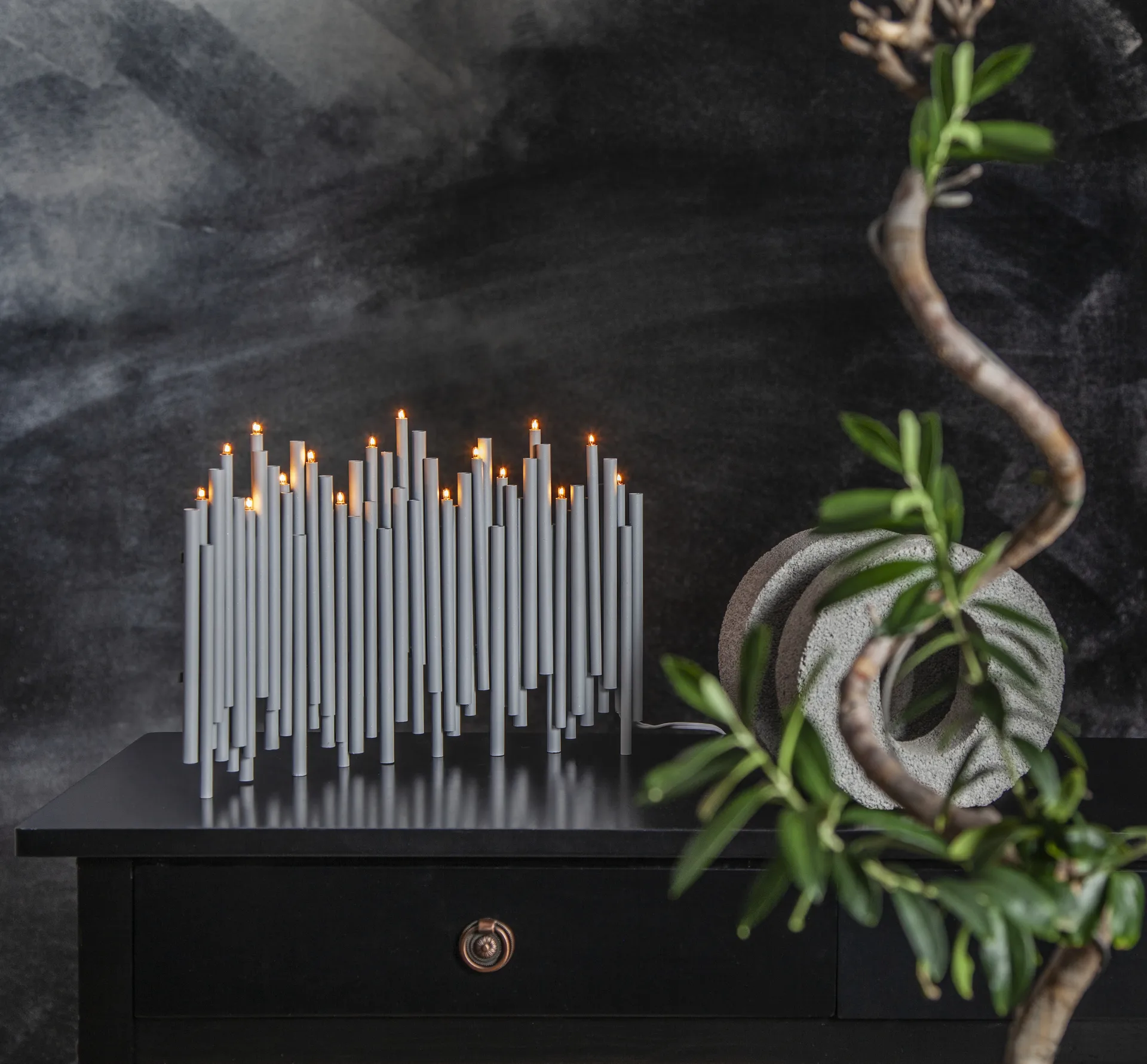 Świecznik adwentowy Note 25x35 cm, Szary Star Trading