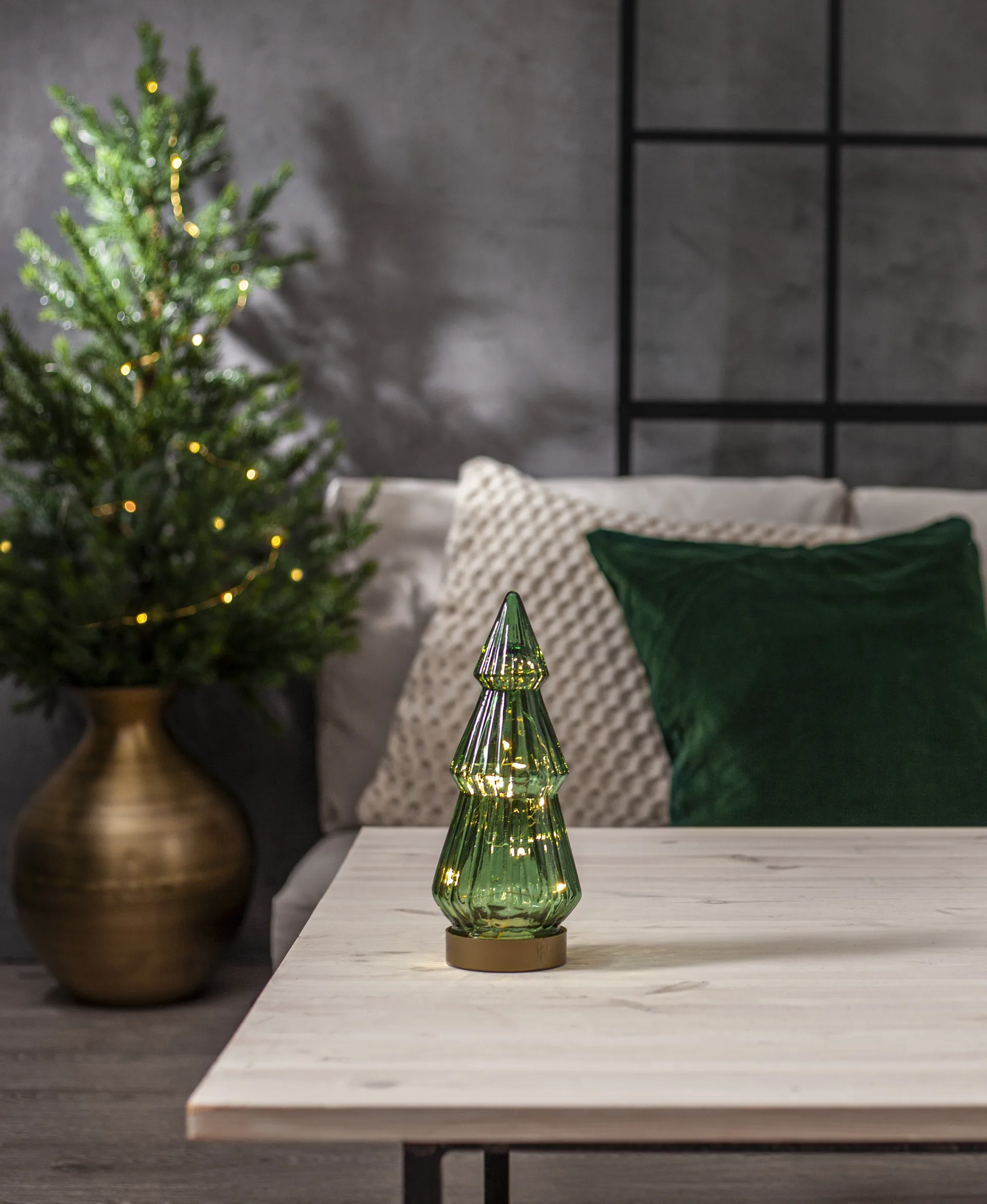 Verde dekoracja szklana LED 24 cm, Zielony Star Trading