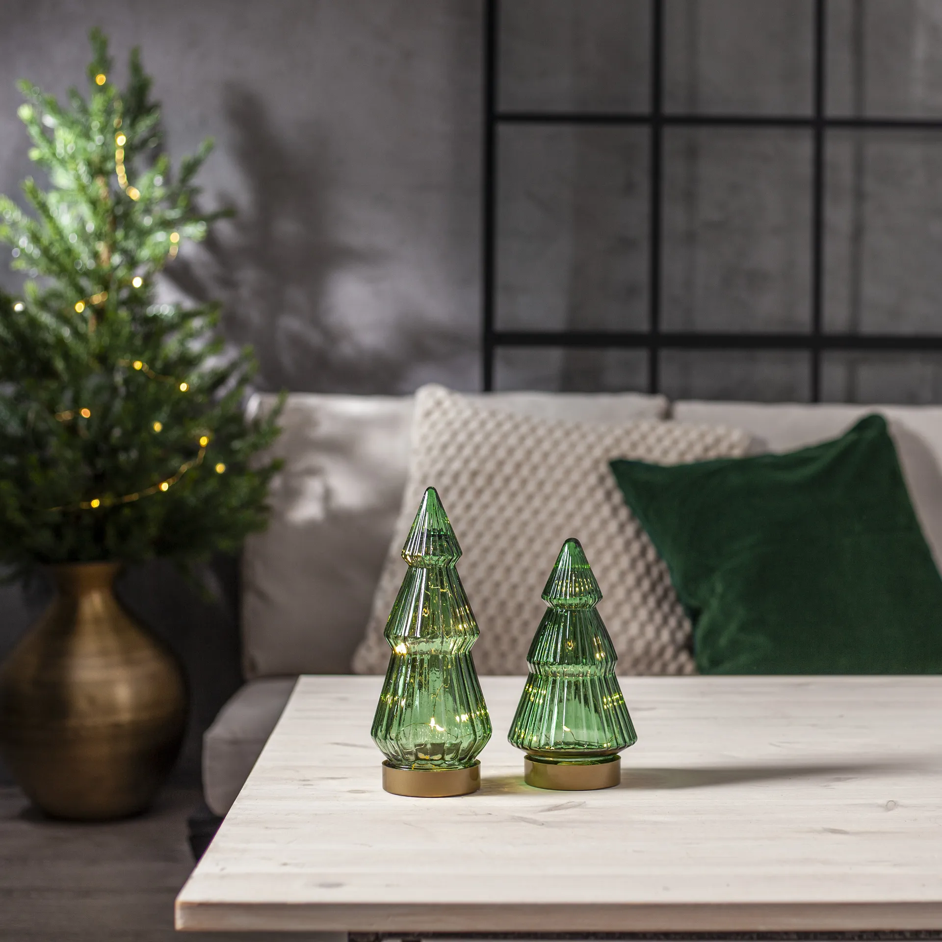 Verde dekoracja szklana LED 24 cm, Zielony Star Trading