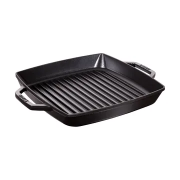 Kwadratowa żeliwna patelnia grillowa Staub Pure, czarny - 28 cm - STAUB