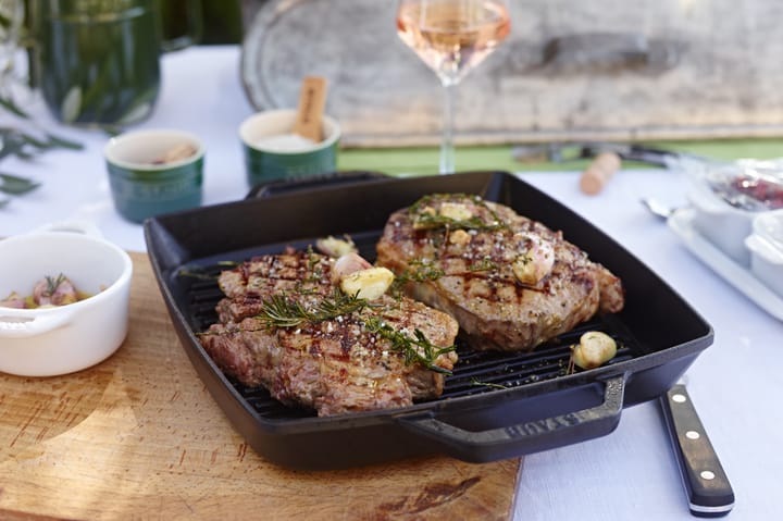 Kwadratowa żeliwna patelnia grillowa Staub Pure, czarny, 28 cm STAUB
