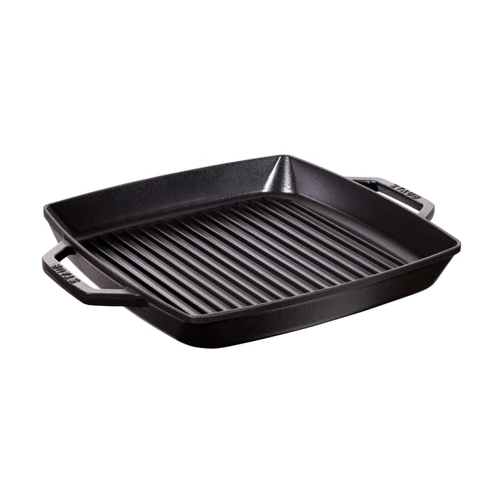 Kwadratowa żeliwna patelnia grillowa Staub Pure, czarny - 33 cm - STAUB