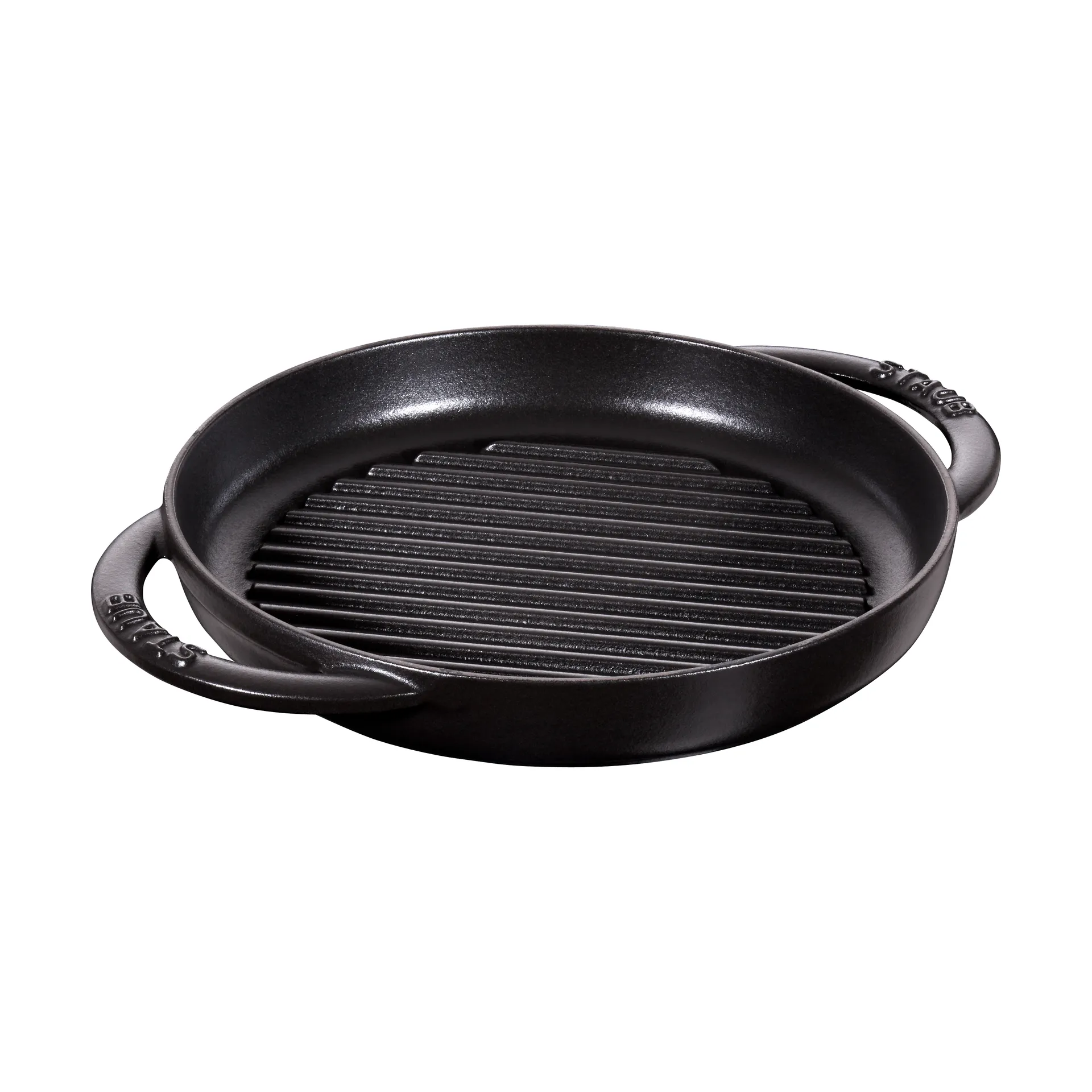 Okrągła żeliwna patelnia grillowa Staub Pure, czarny, Ø22 cm STAUB