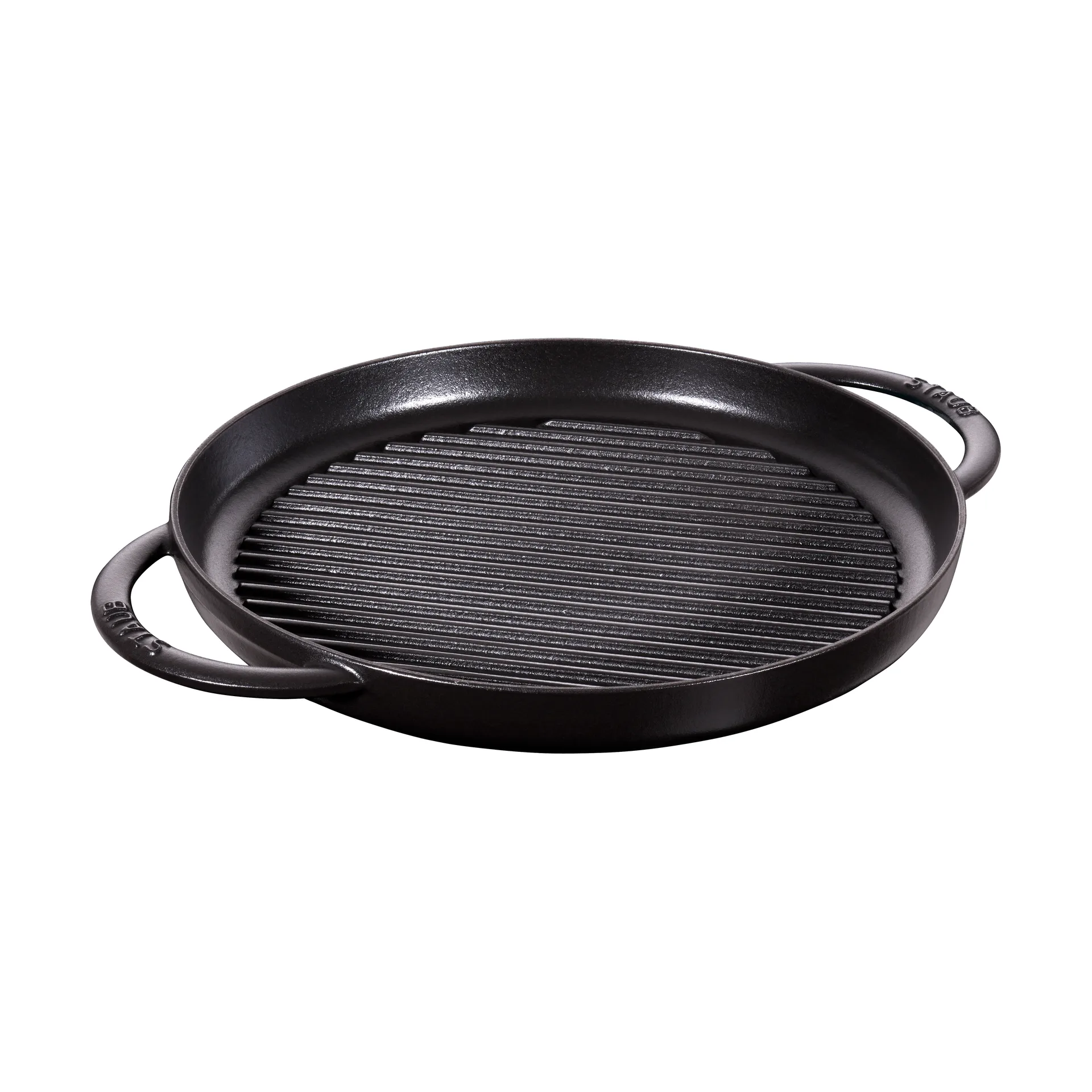 Okrągła żeliwna patelnia grillowa Staub Pure, czarny, Ø30 cm STAUB