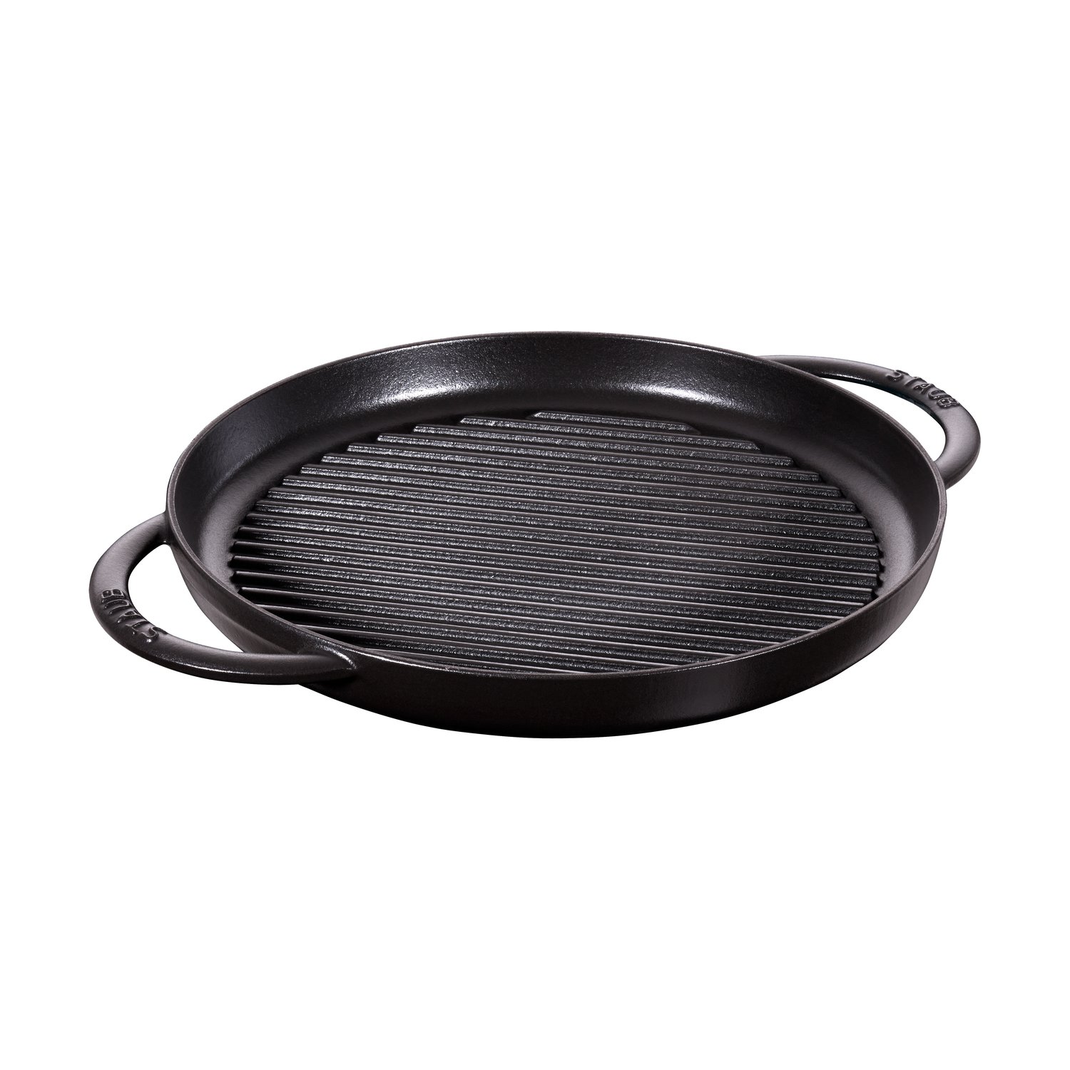 STAUB Okrągła żeliwna patelnia grillowa Staub Pure, czarny Ø30 cm