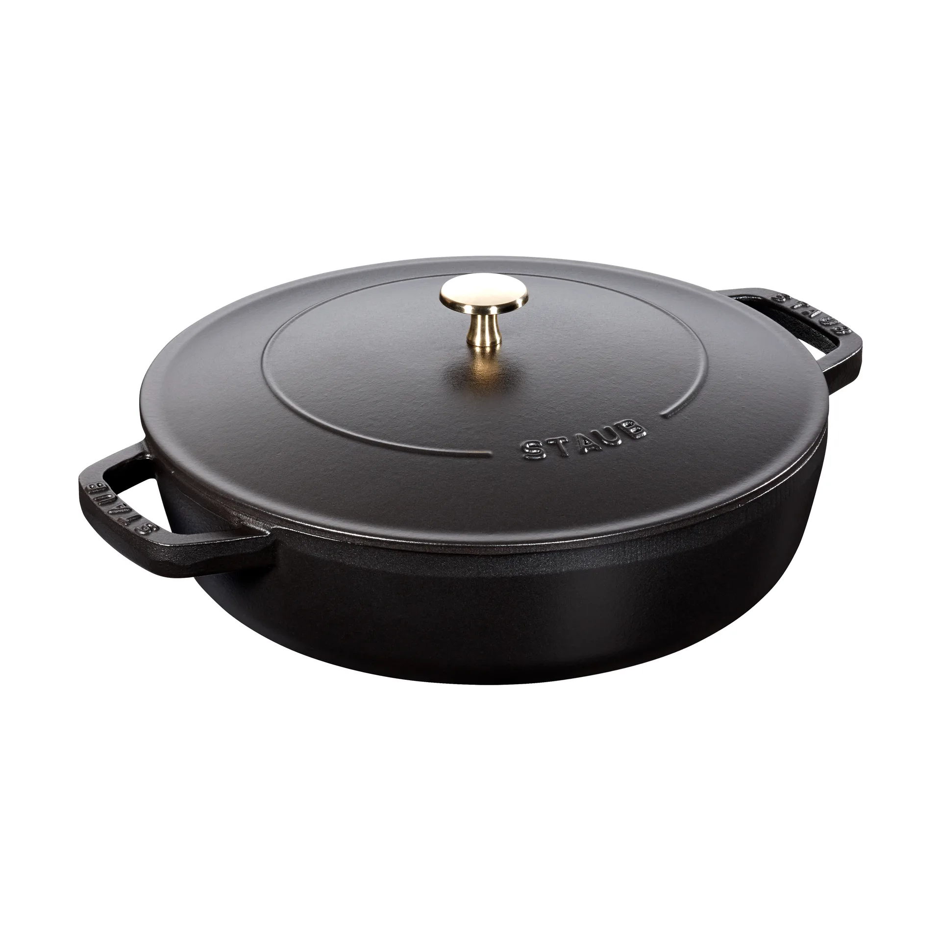 Staub Chistera głęboka patelnia żeliwna Ø24 cm, Czarny STAUB