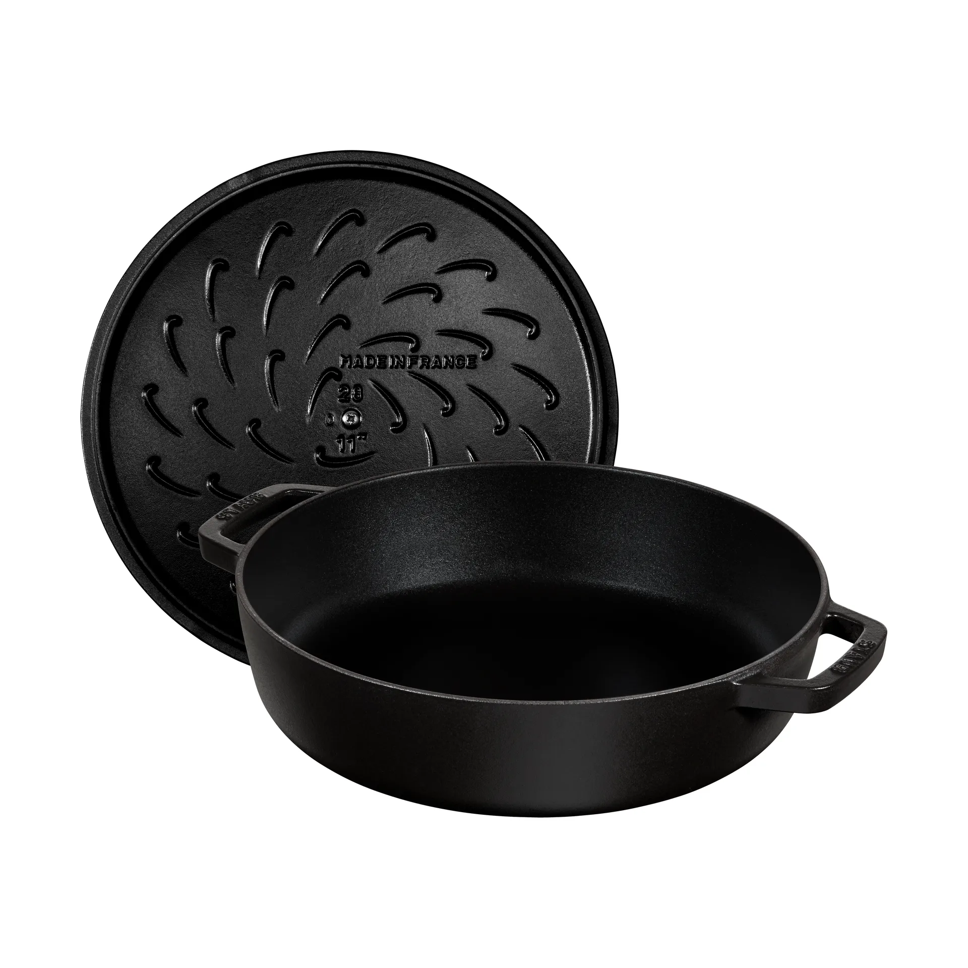Staub Chistera głęboka patelnia żeliwna Ø24 cm, Czarny STAUB