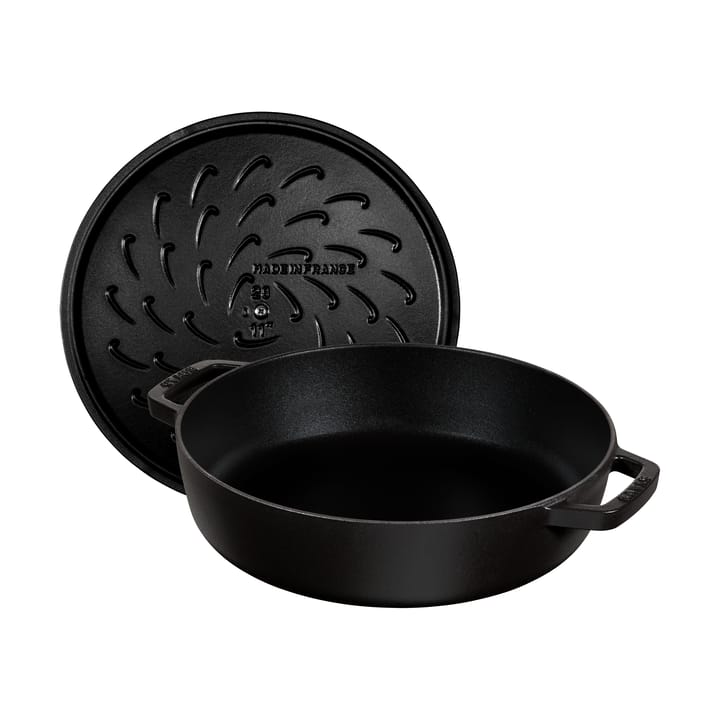 Staub Chistera głęboka patelnia żeliwna Ø24 cm, Czarny STAUB