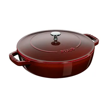 Staub Chistera głęboka patelnia żeliwna Ø24 cm - Grenadynowy czerwony - STAUB