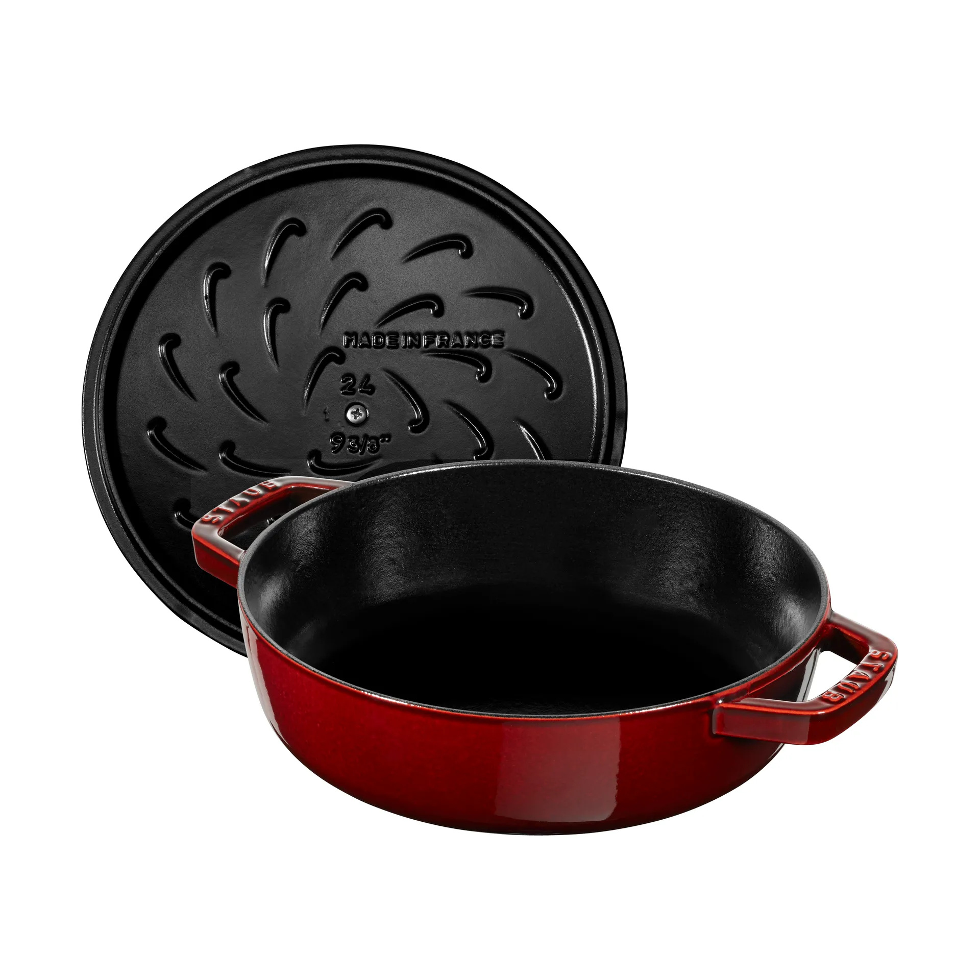 Staub Chistera głęboka patelnia żeliwna Ø24 cm, Grenadynowy czerwony STAUB