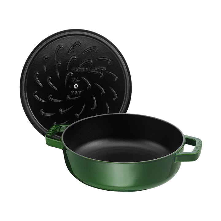 Staub Chistera głęboka patelnia żeliwna Ø28 cm, Bazyliowa zieleń STAUB