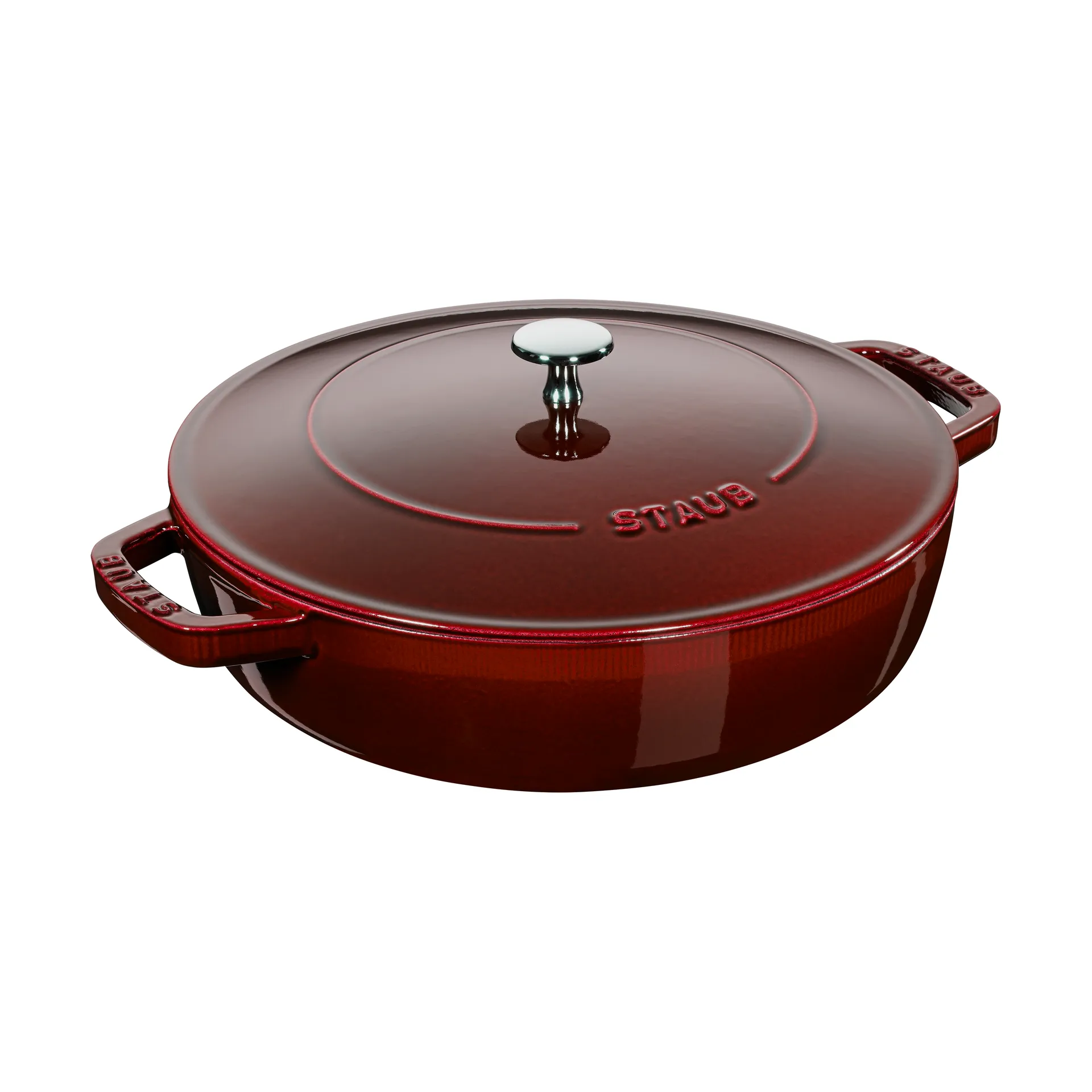 Staub Chistera głęboka patelnia żeliwna Ø28 cm, Grenadynowy czerwony STAUB
