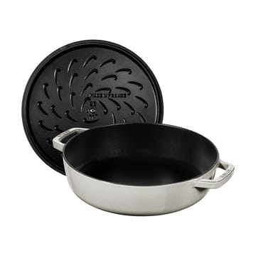 Staub Chistera głęboka patelnia żeliwna Ø28 cm - White truffle - STAUB