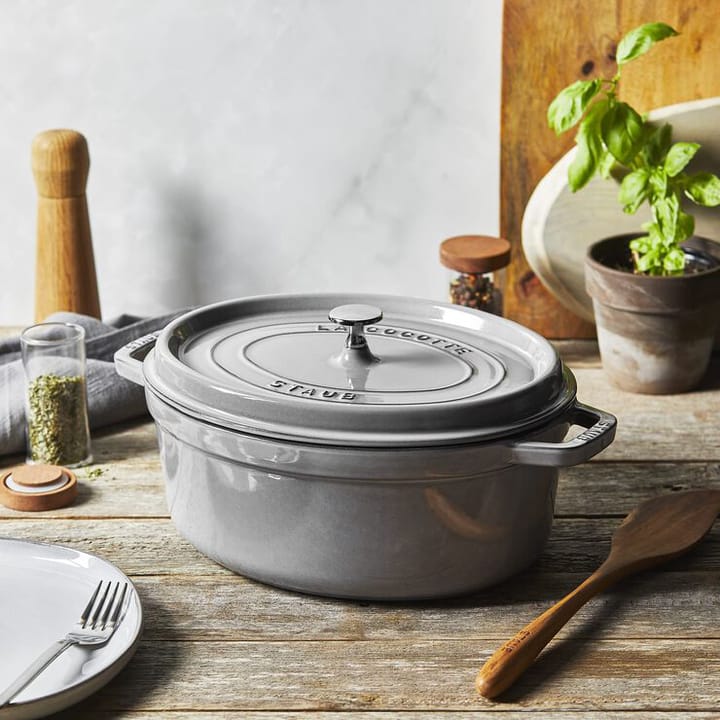 Staub garnek owalny z żeliwa 4,2 l, szary STAUB