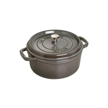Staub okrągły garnek z żeliwa 3,8 l - szary - STAUB
