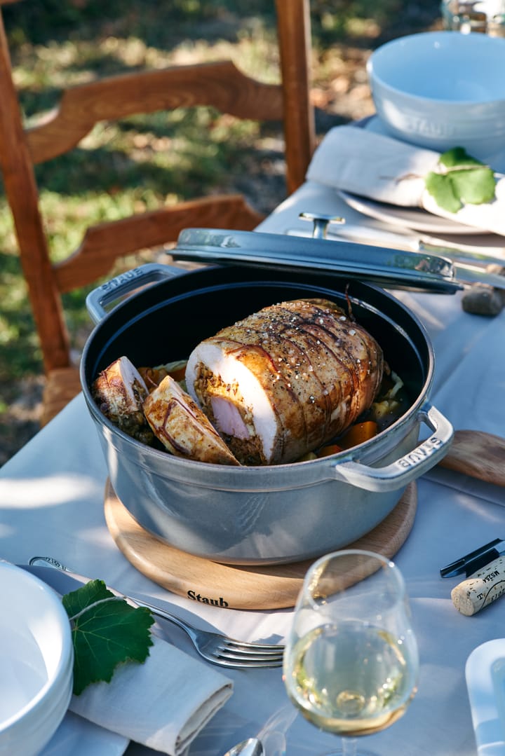 Staub okrągły garnek z żeliwa 3,8 l, szary STAUB