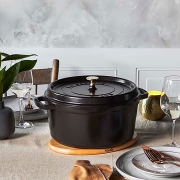 Staub okrągły garnek z żeliwa 6,7 l - czarny - STAUB