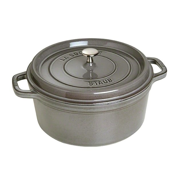 Staub okrągły garnek z żeliwa 6,7 l - szary - STAUB