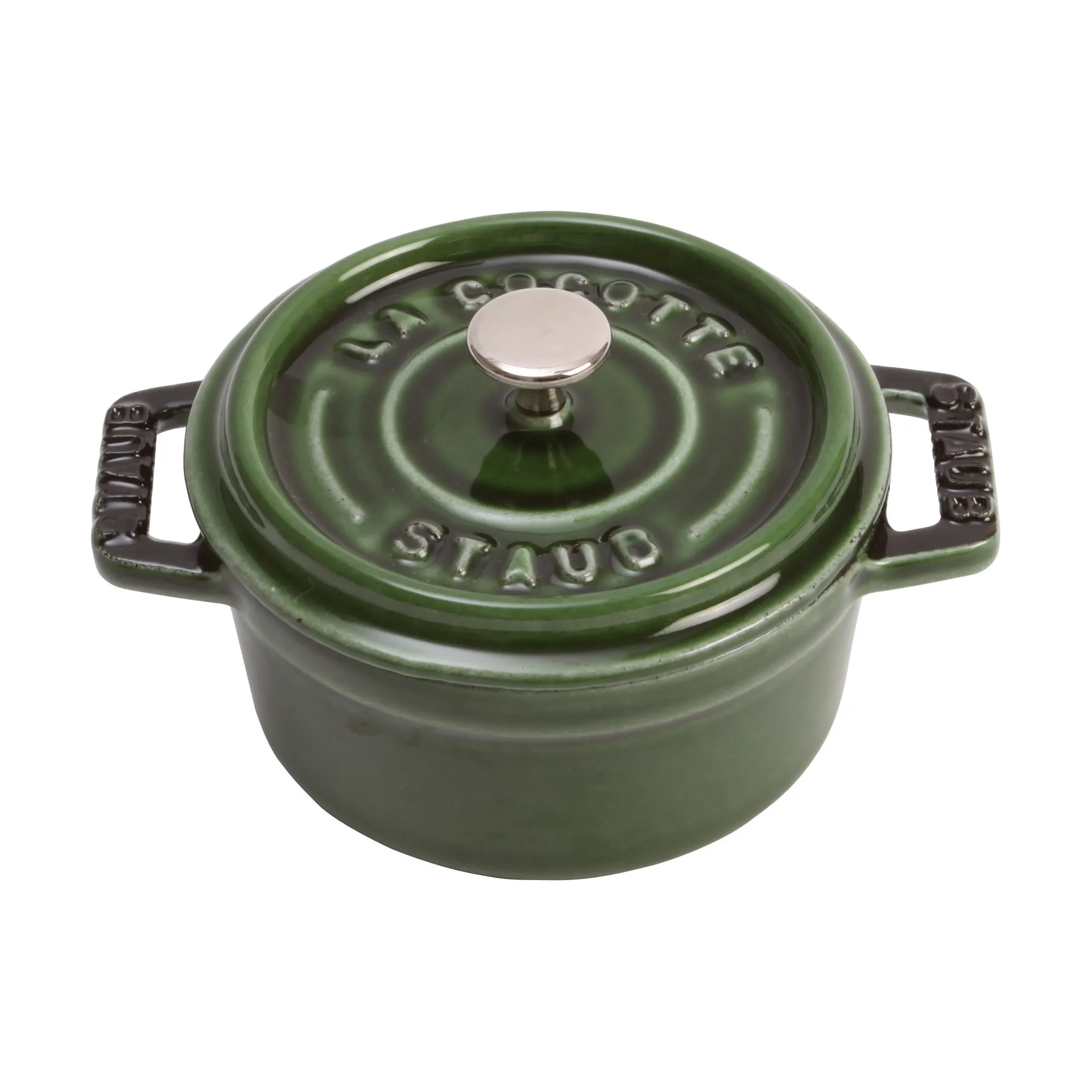 Staub okrągły garnek żeliwny La Cocotte 0,25 L, Bazyliowa zieleń STAUB