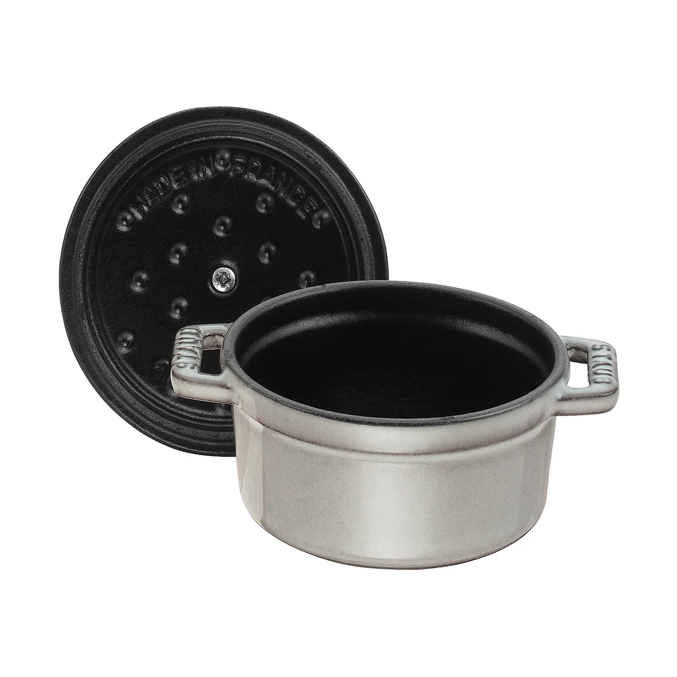 Staub okrągły garnek żeliwny La Cocotte 0,25 L, Grafitowy STAUB