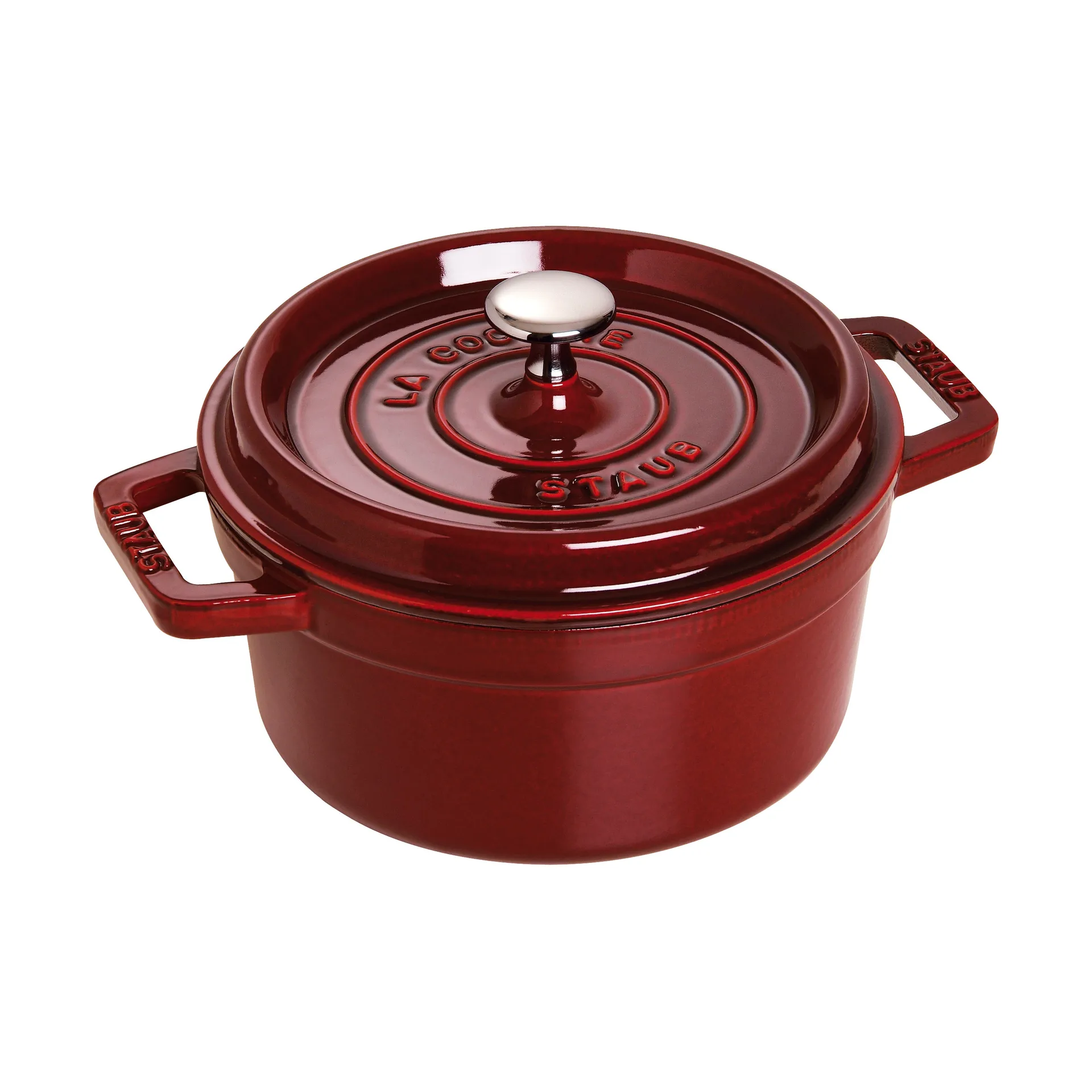 Staub okrągły garnek żeliwny La Cocotte 2,6 L, Grenadynowy czerwony STAUB