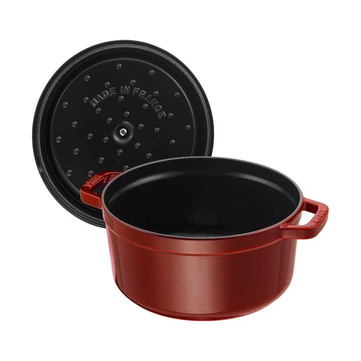 Staub okrągły garnek żeliwny La Cocotte 2,6 L, Grenadynowy czerwony STAUB