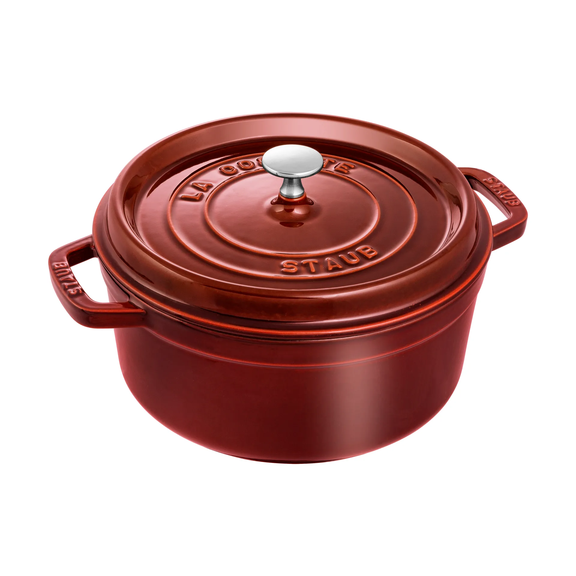 Staub okrągły garnek żeliwny La Cocotte 3,8 L, Grenadynowy czerwony STAUB