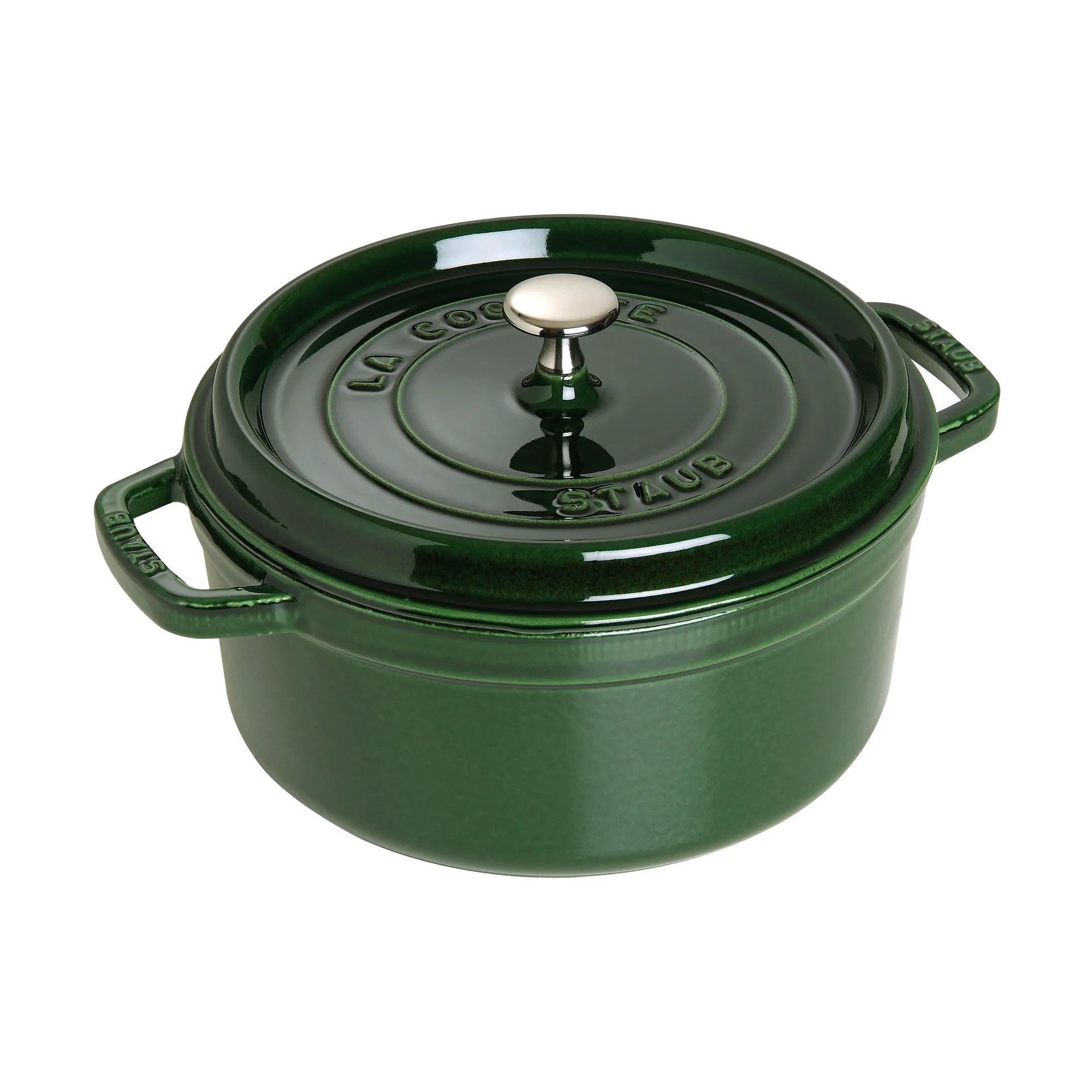 Staub okrągły garnek żeliwny La Cocotte 5,2 L, Bazyliowa zieleń STAUB