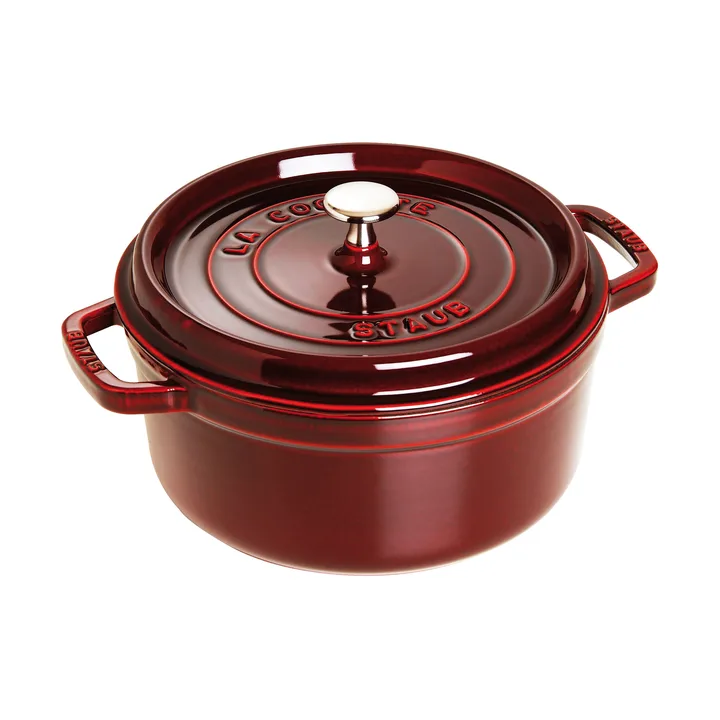 Staub okrągły garnek żeliwny La Cocotte 5,25 L - Grenadynowy czerwony - STAUB