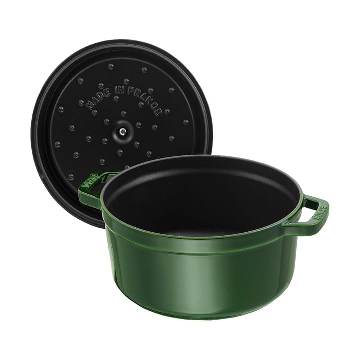 Staub okrągły garnek żeliwny La Cocotte 6,7 L, Bazyliowa zieleń STAUB