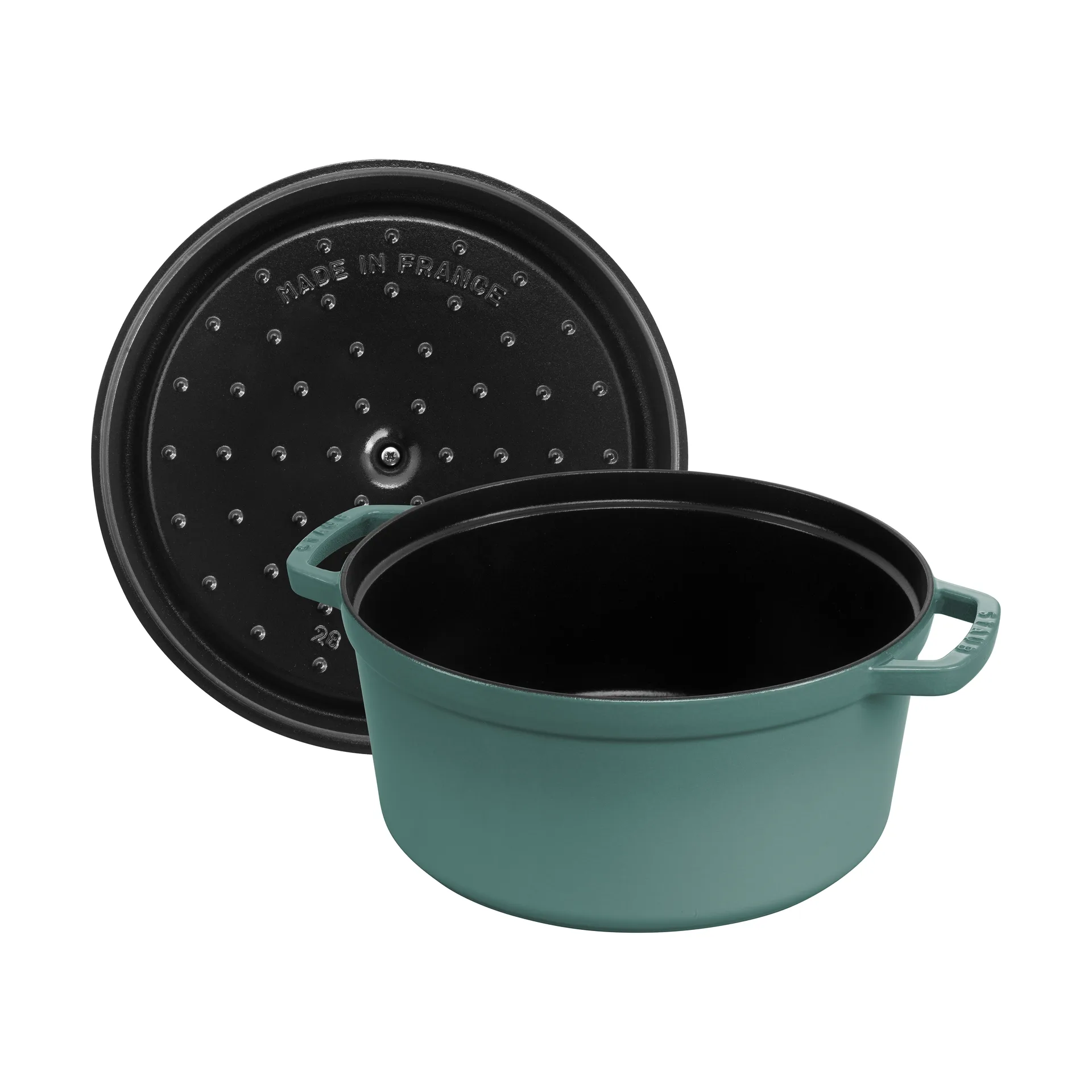 Staub okrągły garnek żeliwny La Cocotte 6,7 L, Eukaliptus STAUB