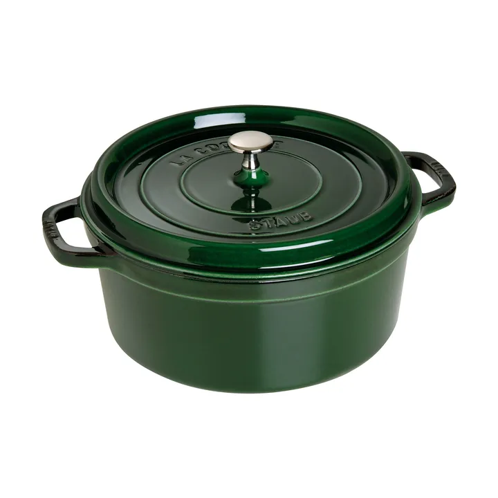 Staub okrągły garnek żeliwny La Cocotte 6,75 L - Bazyliowa zieleń - STAUB