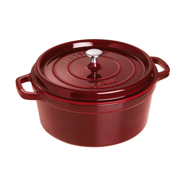 Staub okrągły garnek żeliwny La Cocotte 6,75 L - Grenadynowy czerwony - STAUB