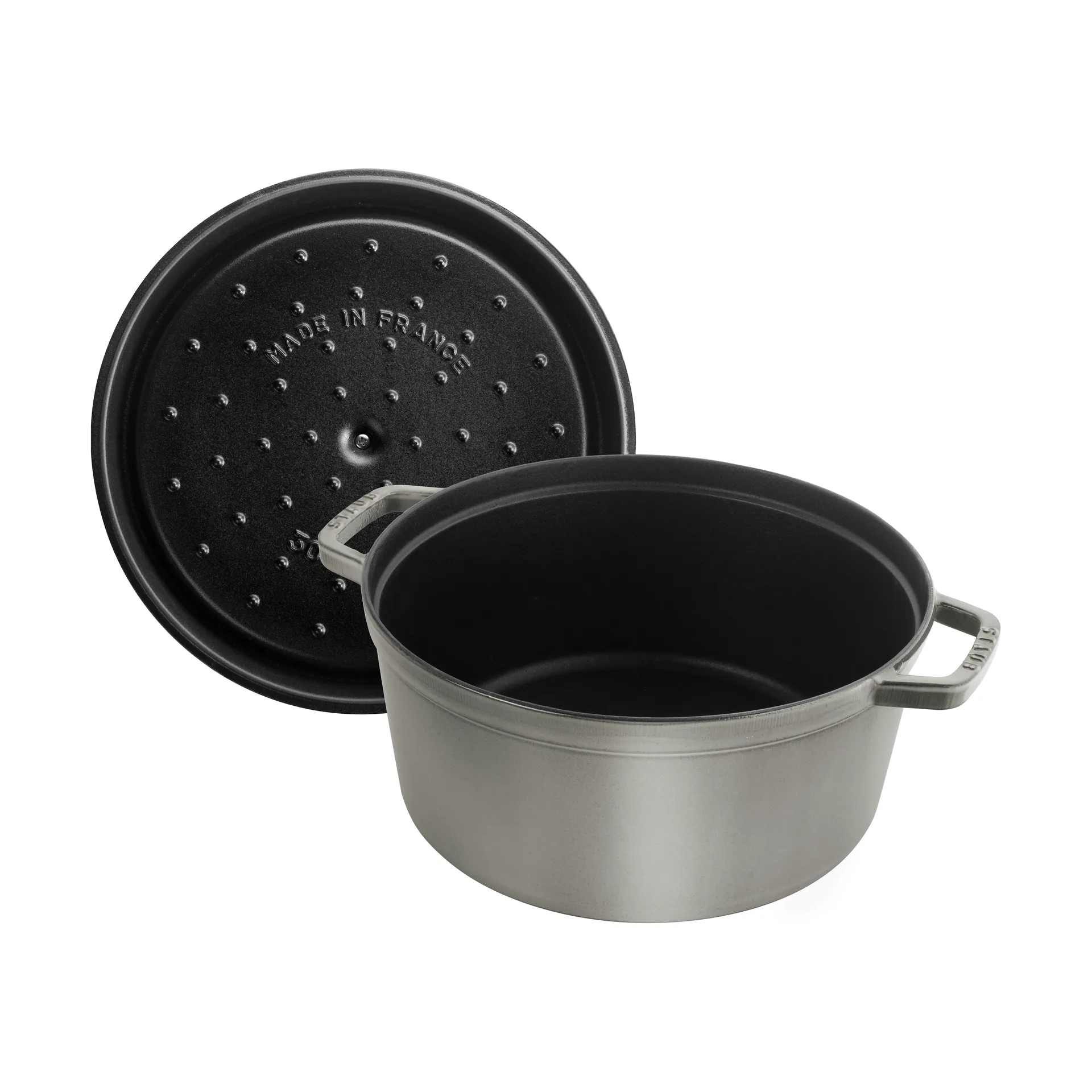 Staub okrągły garnek żeliwny La Cocotte 8,4 L, Grafitowy szary STAUB