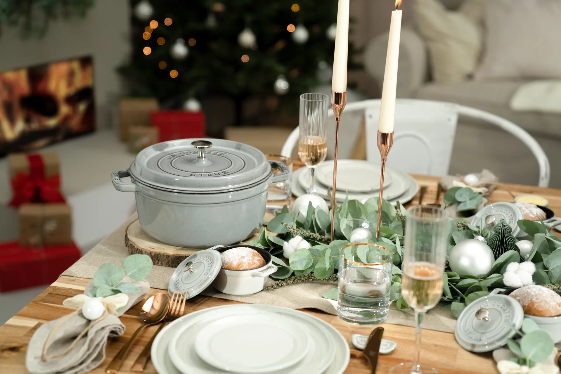 Staub okrągły garnek żeliwny La Cocotte 8,4 L, Grafitowy szary STAUB