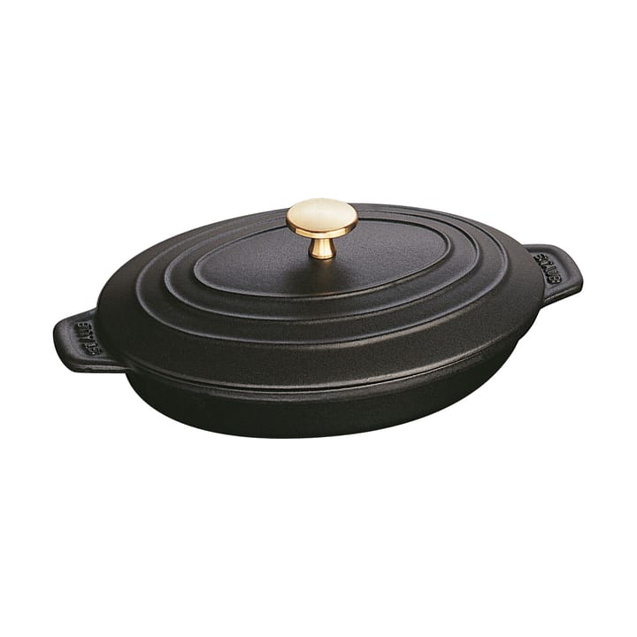 Staub owalne naczynie do zapiekania z pokrywką  23 cm - Czarny - STAUB