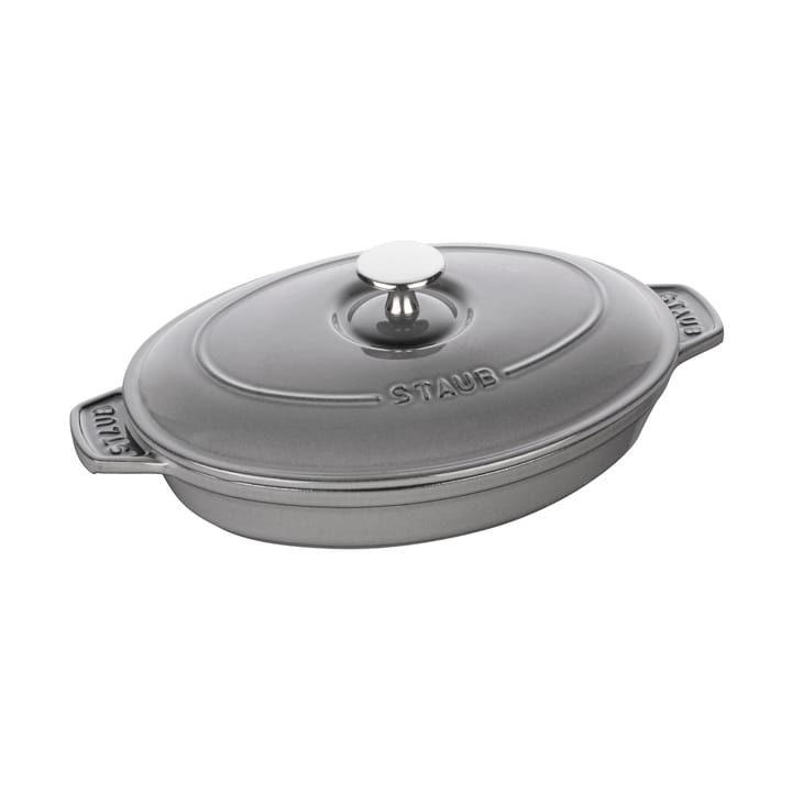Staub owalne naczynie do zapiekania z pokrywką  23 cm - Grafitowy - STAUB