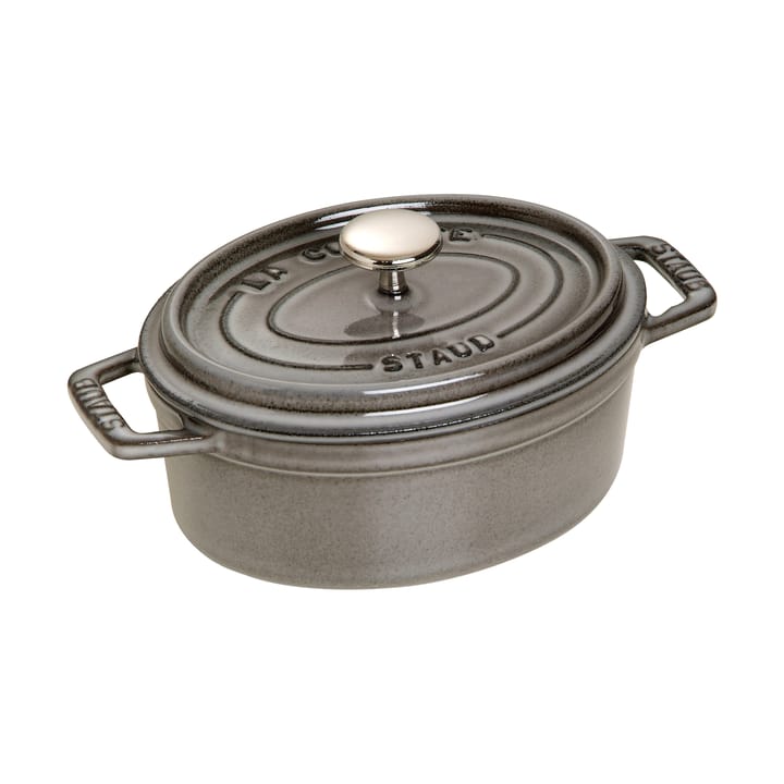 Staub owalny garnek żeliwny La Cocotte 0,6 L - Grafitowy szary - STAUB