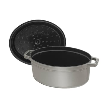 Staub owalny garnek żeliwny La Cocotte 1 L - Grafitowy szary - STAUB