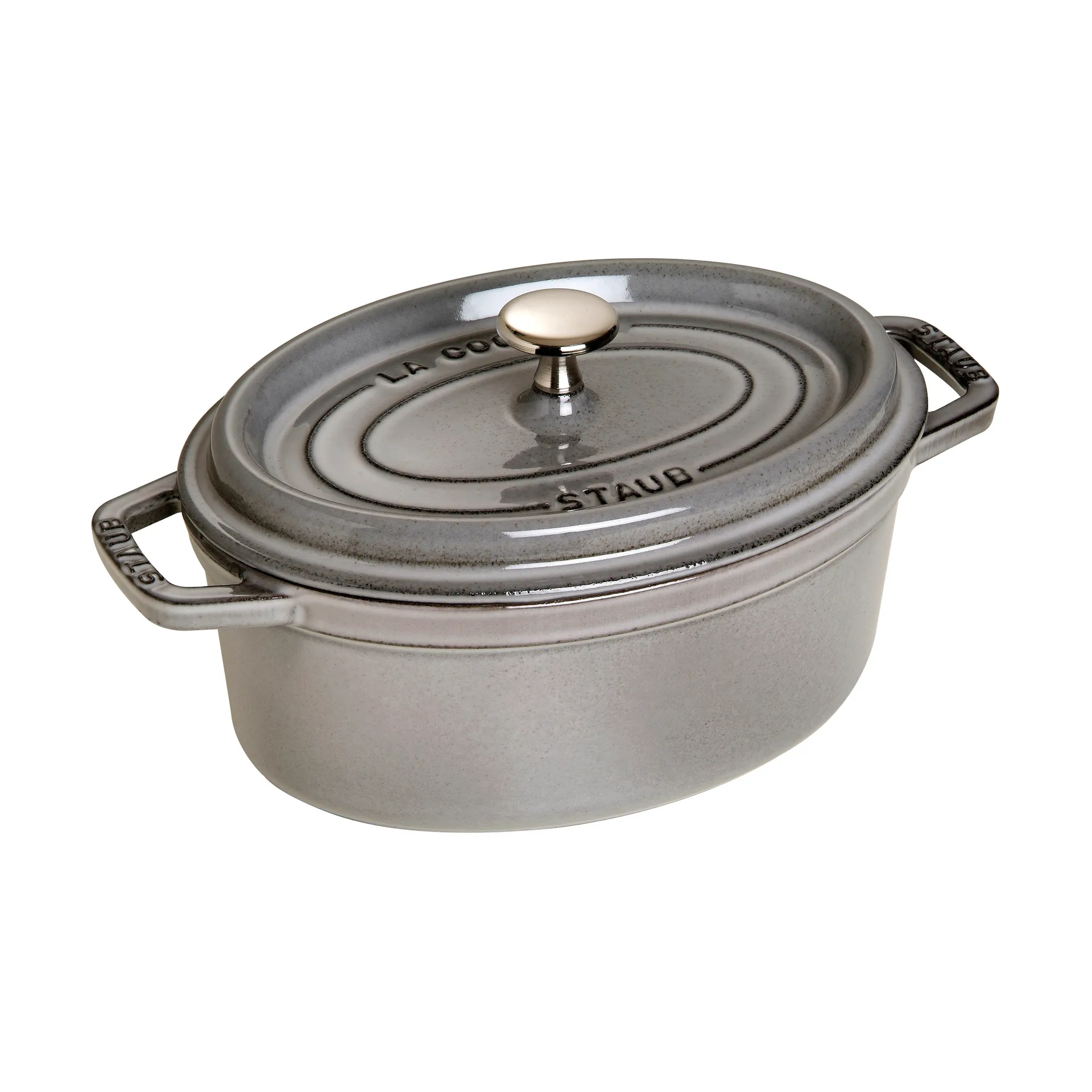 Staub owalny garnek żeliwny La Cocotte 2,35 L, Grafitowy szary STAUB