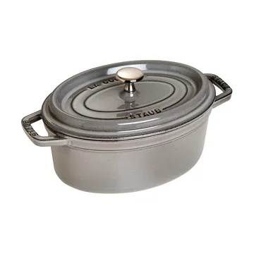 Staub owalny garnek żeliwny La Cocotte 2,35 L - Grafitowy szary - STAUB
