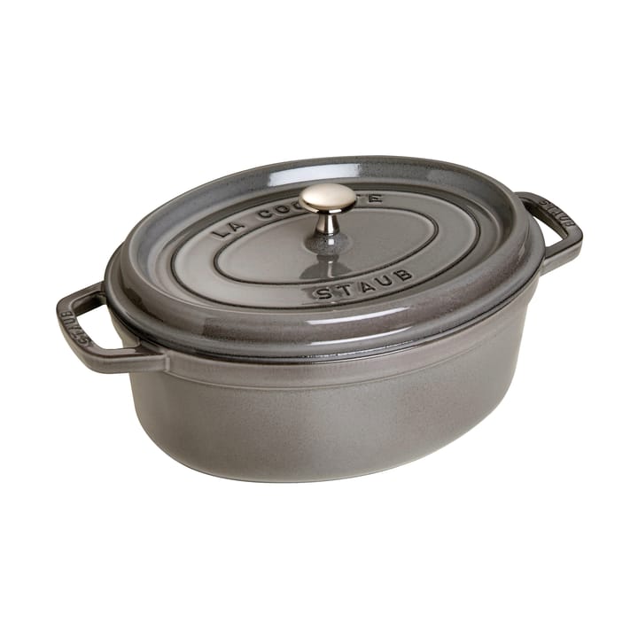 Staub owalny garnek żeliwny La Cocotte 3,2 L - Grafitowy szary - STAUB