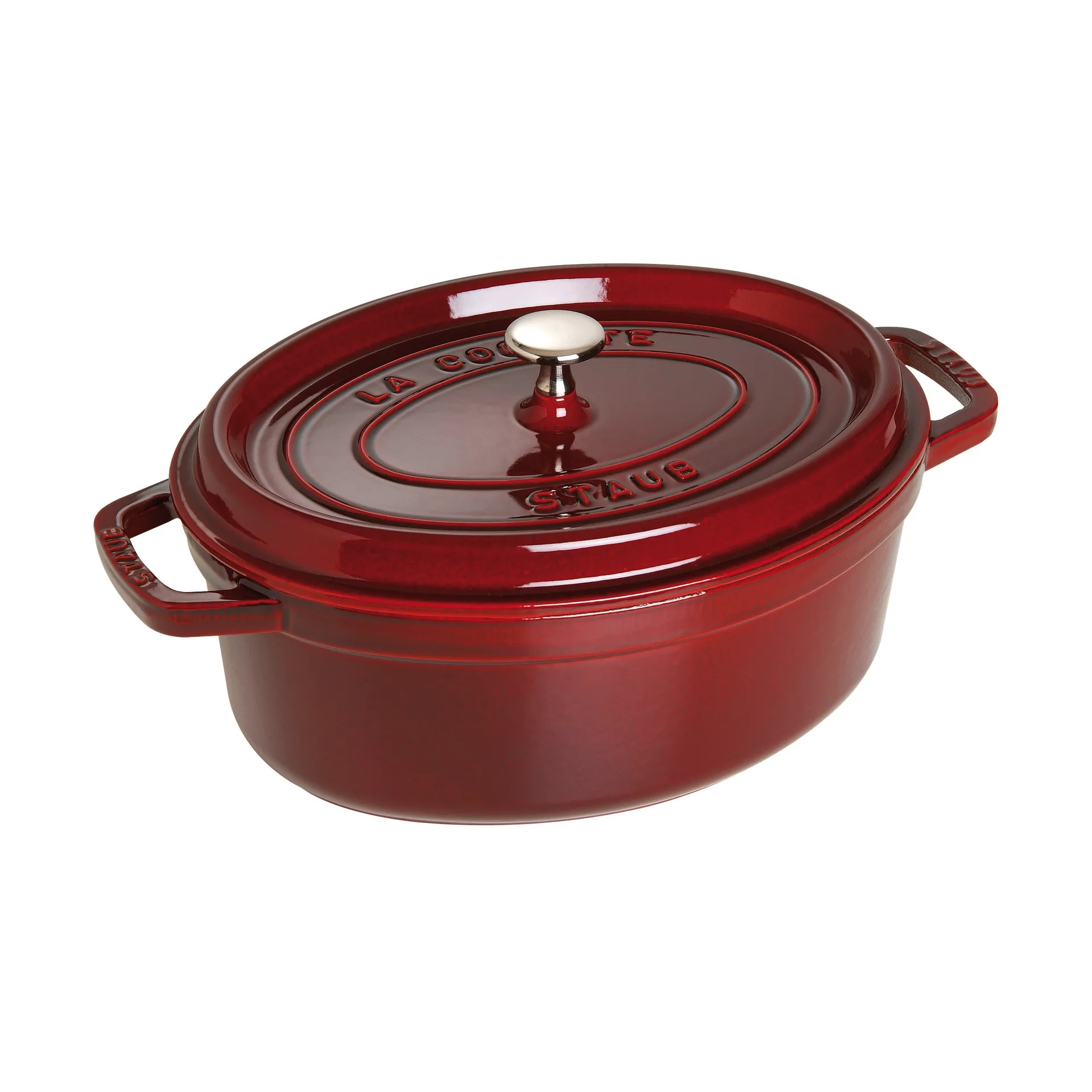 Staub owalny garnek żeliwny La Cocotte 4,2 L, Grenadynowy czerwony STAUB