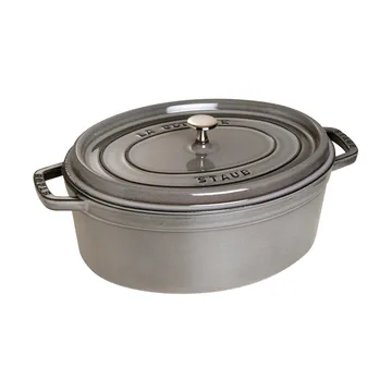 Staub owalny garnek żeliwny La Cocotte 6,7 L - Grafitowy szary - STAUB