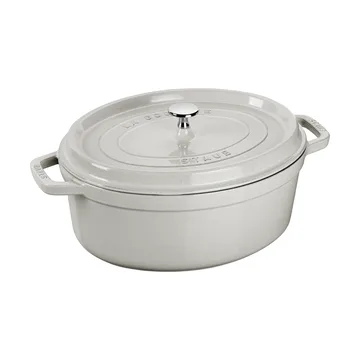 Staub owalny garnek żeliwny La Cocotte 6,7 L - White truffle - STAUB