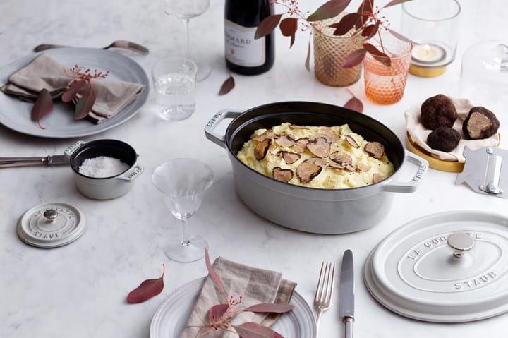 Staub owalny garnek żeliwny La Cocotte 6,7 L, White truffle STAUB