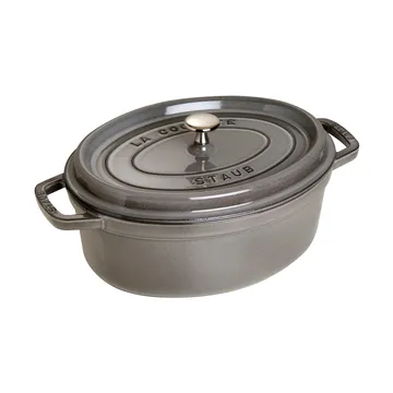 Staub owalny garnek żeliwny La Cocotte 8 L - Grafitowy - STAUB