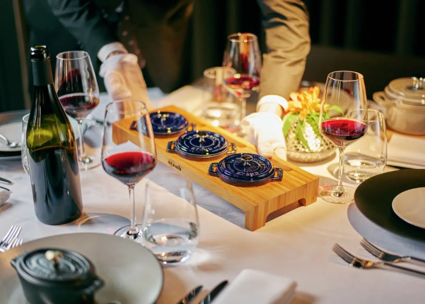 Staub stojak na 3 mini garnki, Bambus STAUB