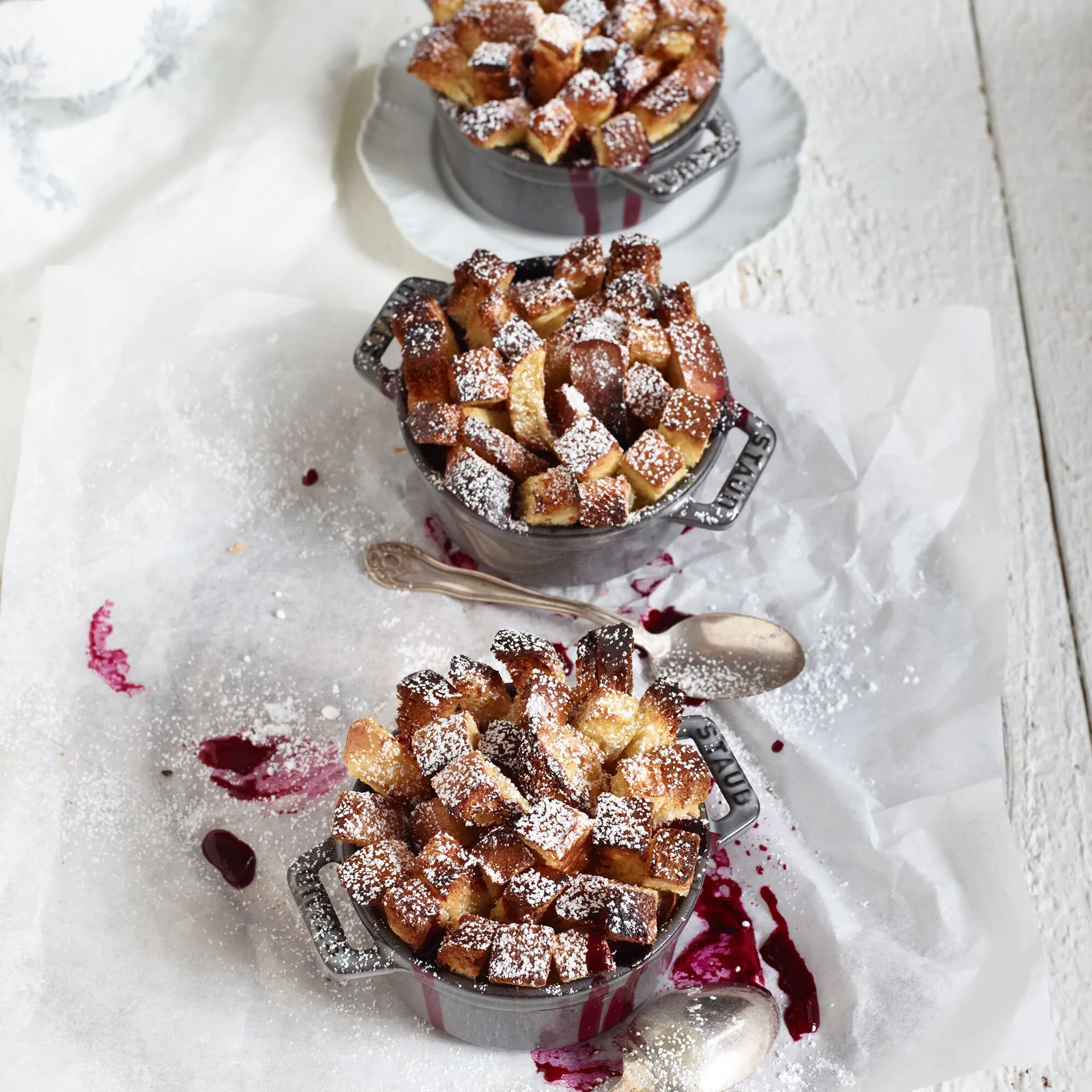 Staub stojak na 3 mini garnki, Bambus STAUB